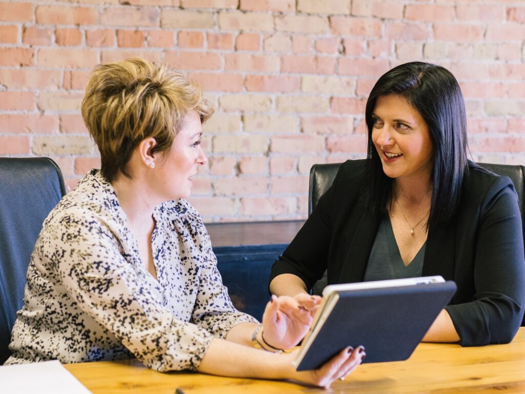 Counsellors reviewing a clients case notes